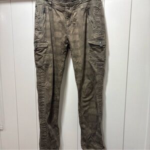 Kuhl Katerina Womens 12 Plaid Camo Low Rise Cargo Pants Cotton Stretch